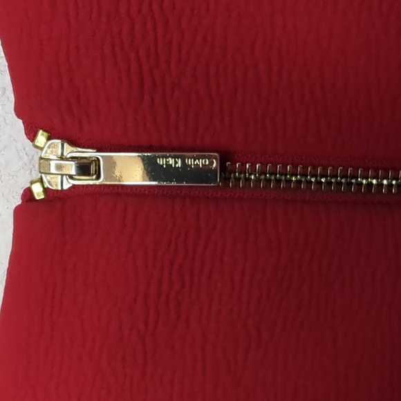 Calvin Klein Red Sleeveless Midi Sheath Dress Size 2 - Picture 7 of 13